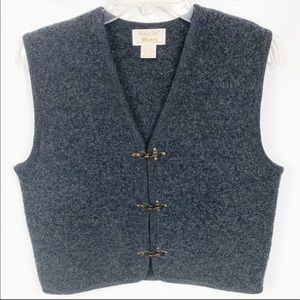 Vintage Tally Ho Gray Wool Vest Small S